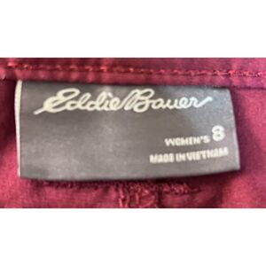 Eddie Bauer Women’s Size 8 Burgundy Red Outdoor Capri Hiking Pants Ruched Leg